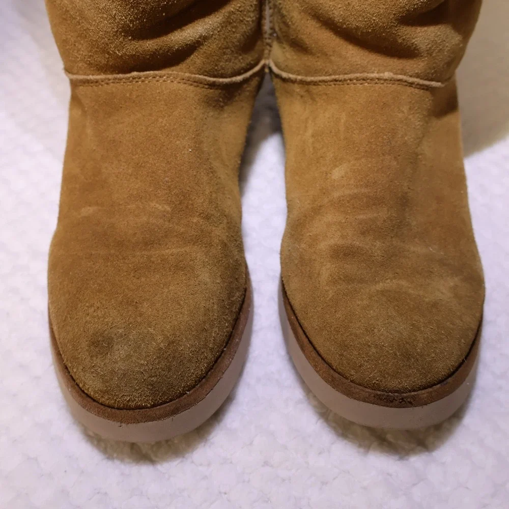 Koolaburra by UGG Womens 8 Tall Boots Chestnut Suede Faux Fur Lining 1015880
